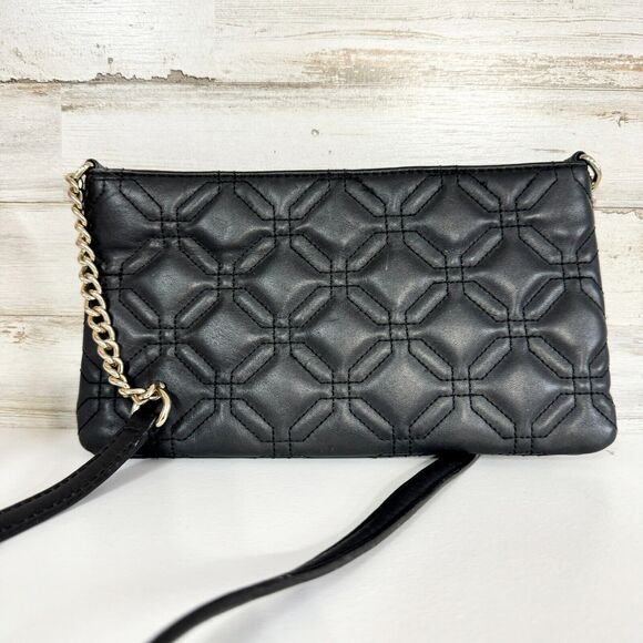 Kate Spade Presley Astor Court Black Quilted Leather Crossbody Bag - Picture 3 of 4